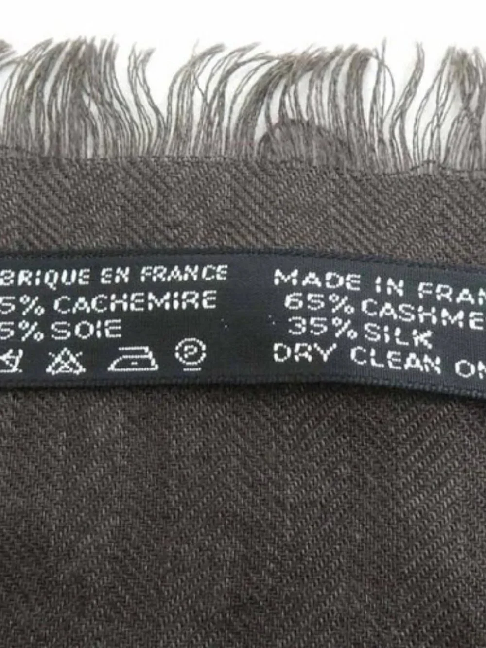 Auth HERMES Stole Shawl Scarf Charcoal Gray/Blue Cashmere/Silk - e61198a - Picture 8 of 8